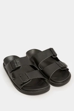 M&Co Pixiegirl Pixiegirl Black Two Buckle Sandals In Standard Fit>Women Flat Shoes