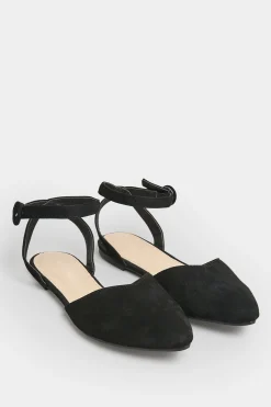 M&Co Pixiegirl Pixiegirl Black Faux Suede Two Part Pointed Ballerina Pumps In Standard Fit>Women Flat Shoes