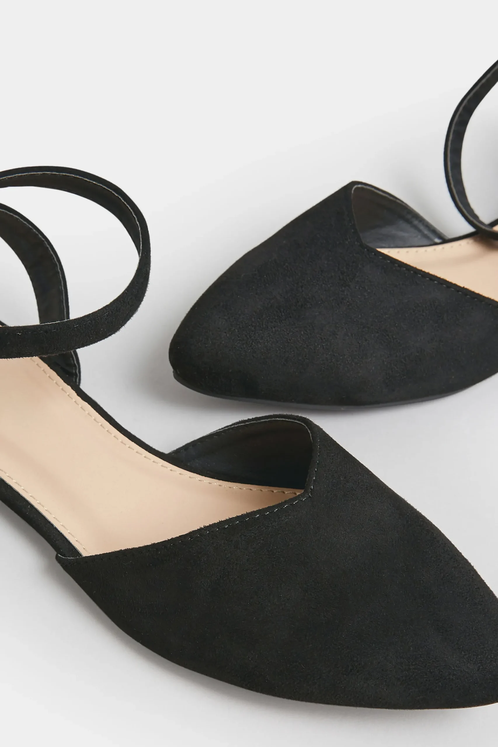 M&Co Pixiegirl Pixiegirl Black Faux Suede Two Part Pointed Ballerina Pumps In Standard Fit>Women Flat Shoes
