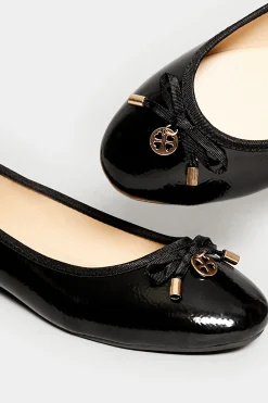 M&Co Pixiegirl Pixiegirl Black Patent Bow Ballet Pumps In Standard Fit><noscript><img width=
