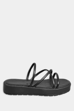 M&Co Pixiegirl Pixiegirl Black Strappy Flatform Sandals In Standard Fit><noscript><img width=