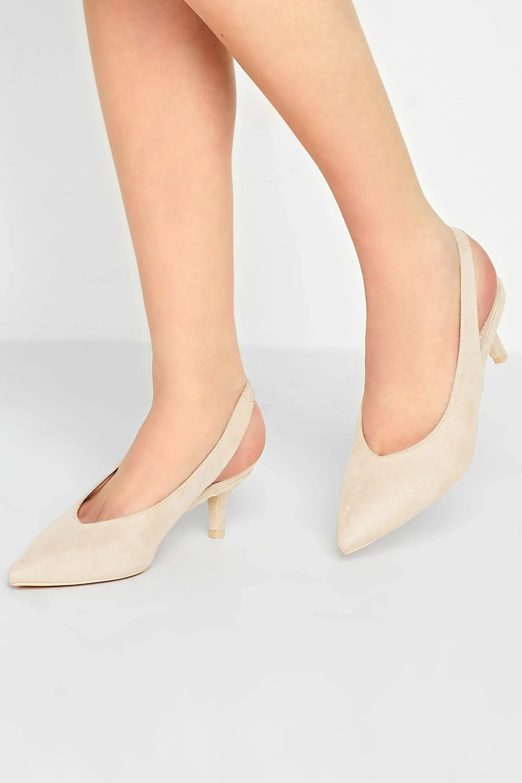 M&Co Pixiegirl Pixiegirl Nude Slingback Kitten Heel Court Shoes In Standard Fit>Women Heels