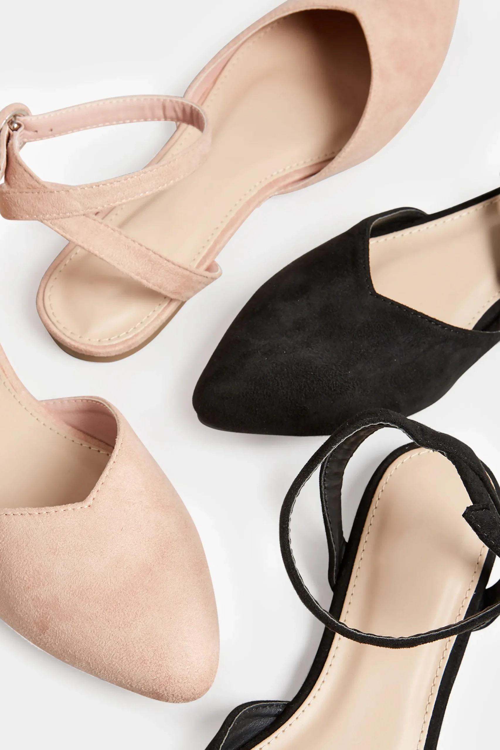 M&Co Pixiegirl Pixiegirl Nude Faux Suede Two Part Pointed Ballerina Pumps In Standard Fit>Women Flat Shoes