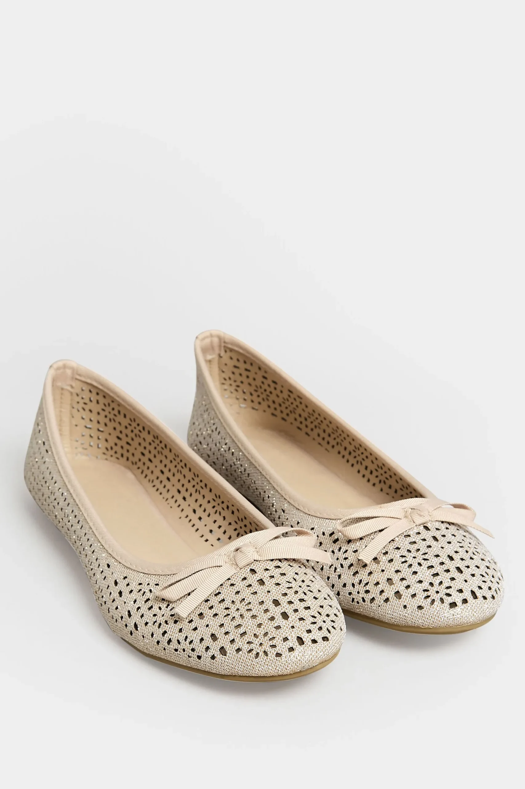 M&Co Pixiegirl Pixiegirl Nude Glitter Cut Out Ballerina Pumps In Standard Fit>Women Flat Shoes