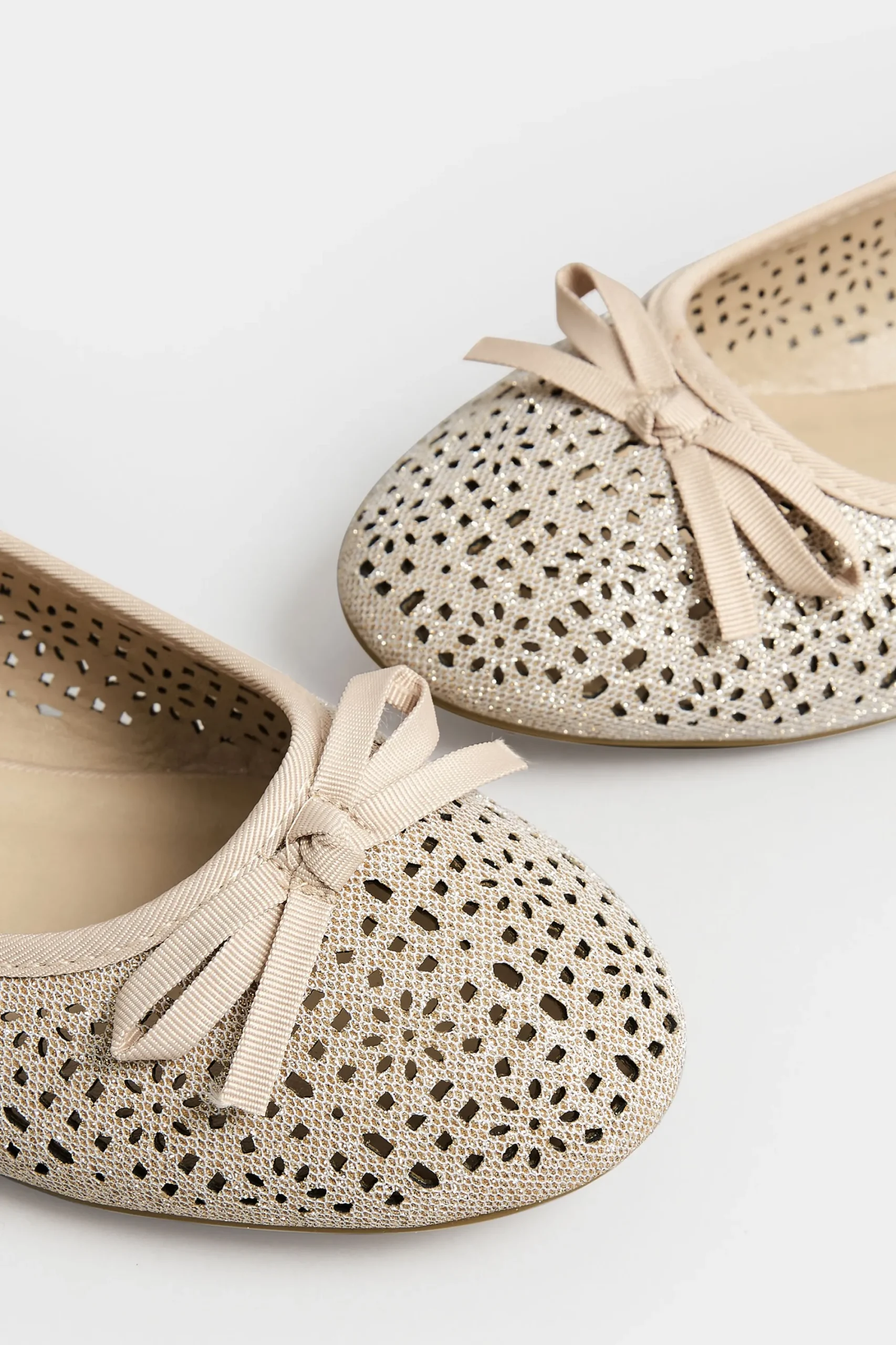 M&Co Pixiegirl Pixiegirl Nude Glitter Cut Out Ballerina Pumps In Standard Fit>Women Flat Shoes