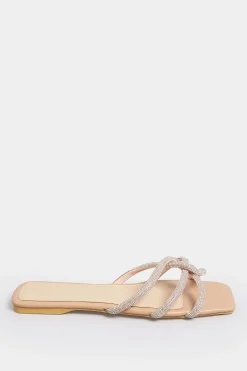 M&Co Pixiegirl Pixiegirl Nude Diamante Strap Mule Sandals In Standard Fit><noscript><img width=
