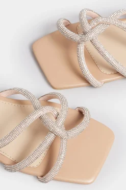 M&Co Pixiegirl Pixiegirl Nude Diamante Strap Mule Sandals In Standard Fit><noscript><img width=