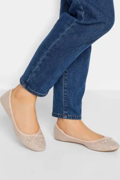 M&Co Pixiegirl Pixiegirl Nude Diamante Ballerina Pumps In Standard Fit>Women Flat Shoes