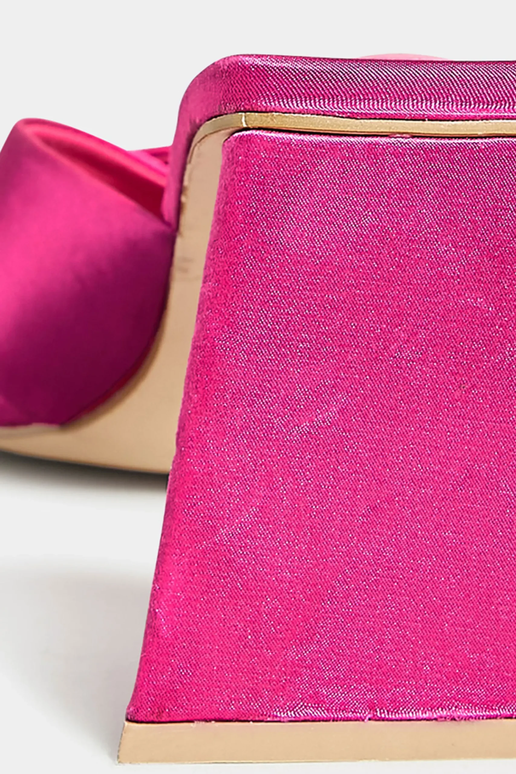 M&Co Pixiegirl Pixiegirl Pink Satin Crossover Heeled Mules In Standard Fit>Women Mules & Sliders