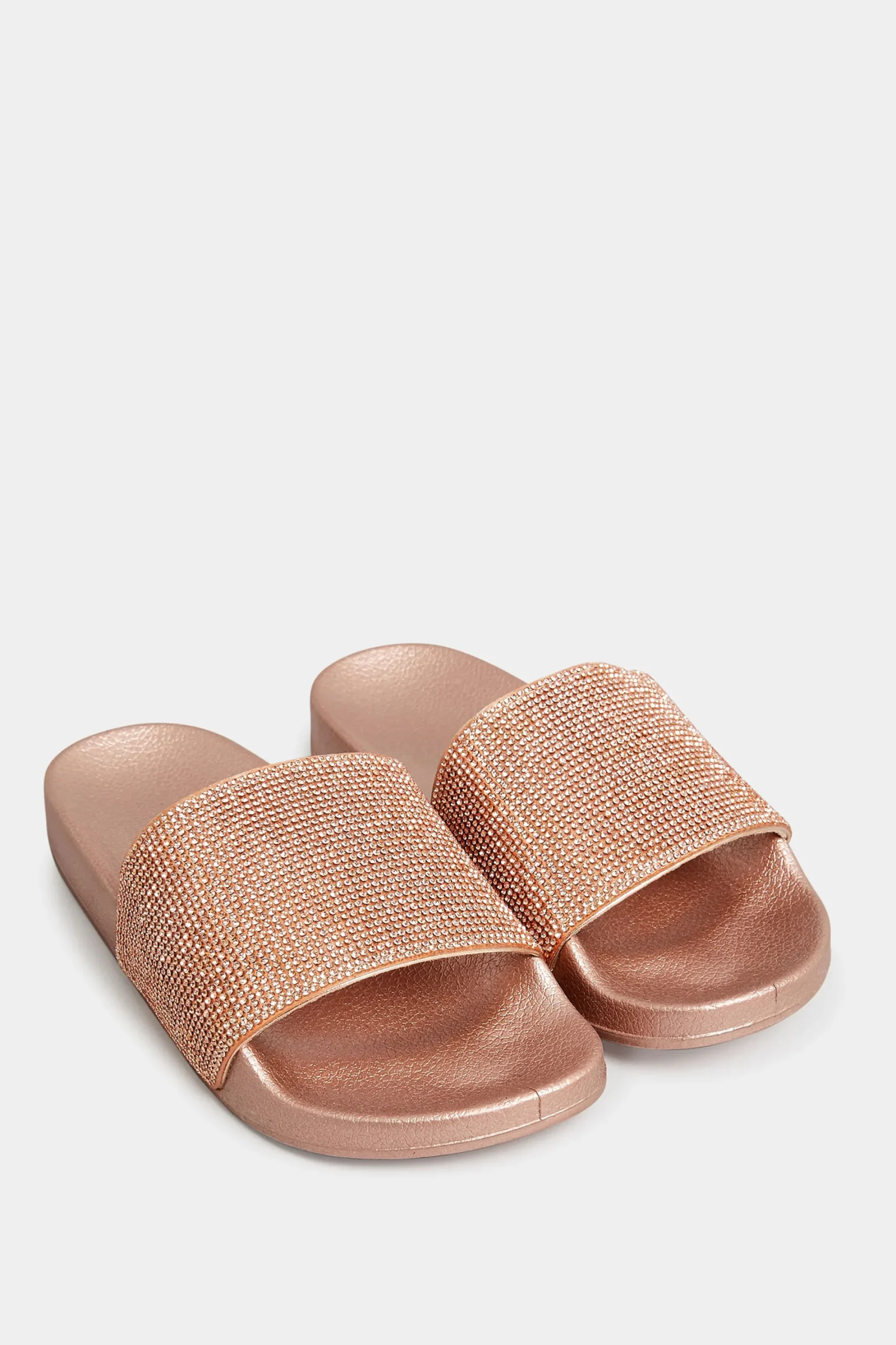 M&Co Pixiegirl Pixiegirl Rose Gold Diamante Sliders In Standard Fit>Women Sandals