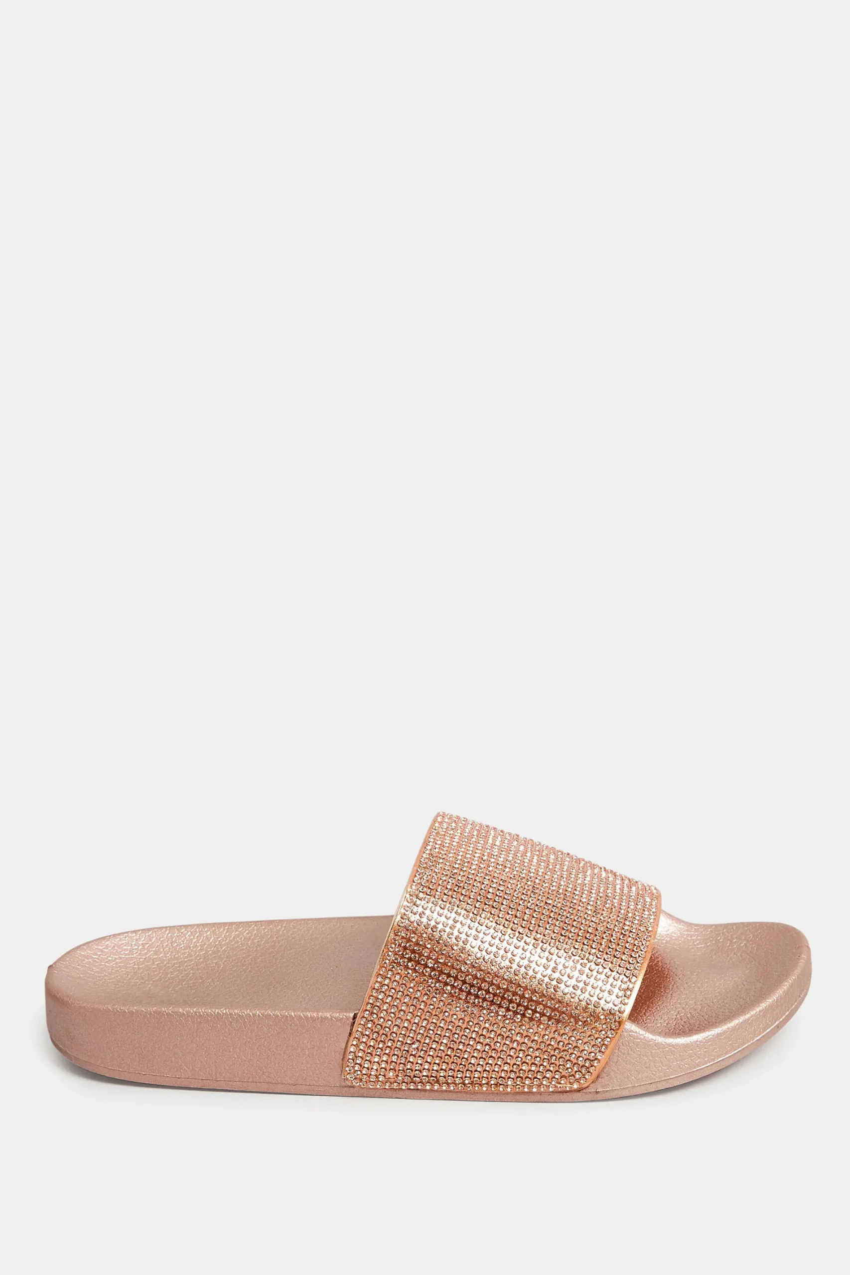 M&Co Pixiegirl Pixiegirl Rose Gold Diamante Sliders In Standard Fit>Women Sandals