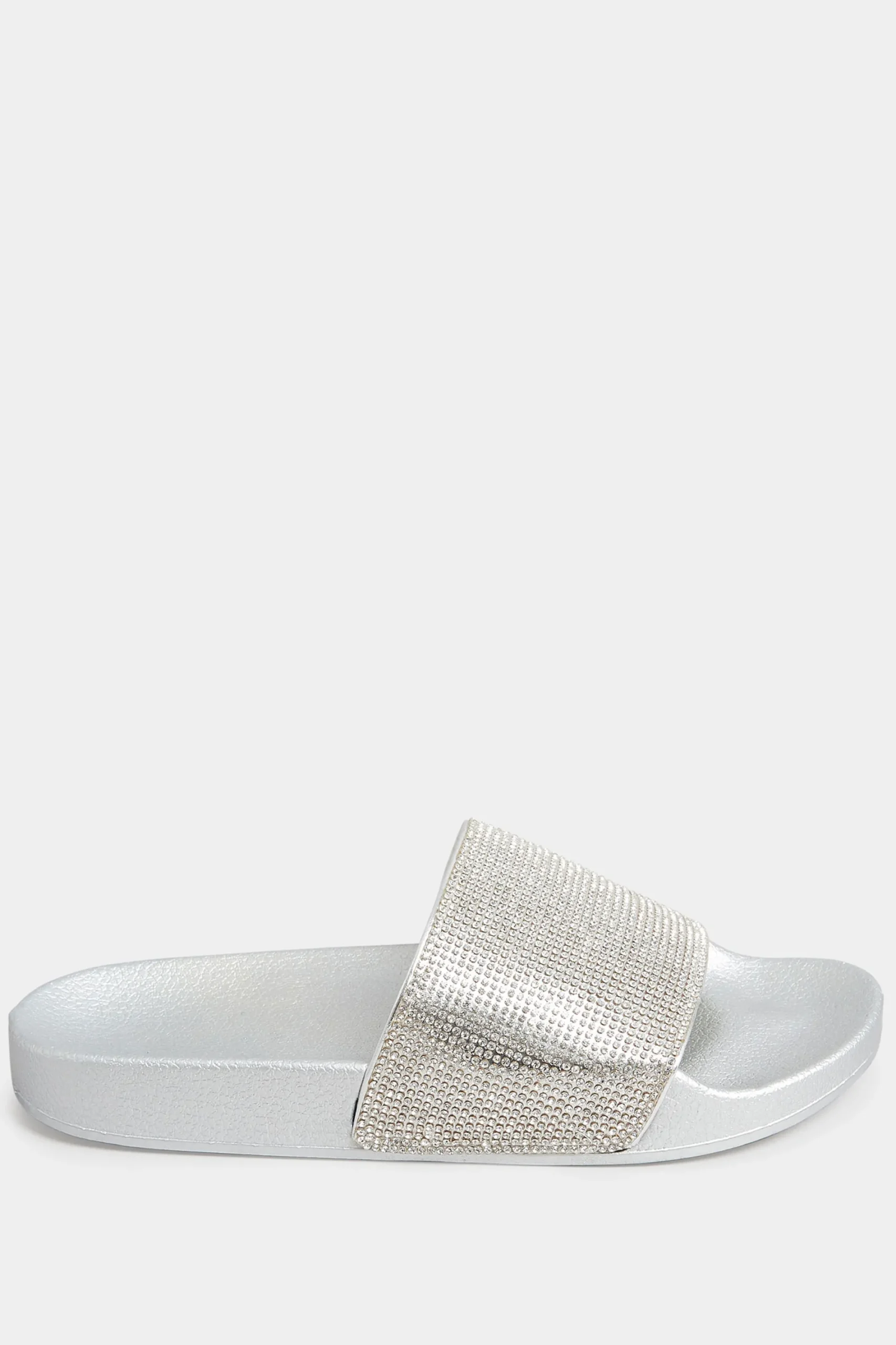M&Co Pixiegirl Pixiegirl Silver Diamante Sliders In Standard Fit>Women Sandals