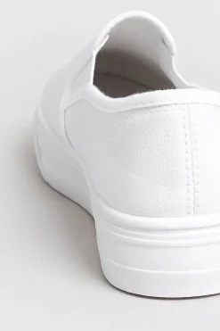 M&Co Pixiegirl Pixiegirl White Canvas Slip On Flatform Trainers In Standard Fit><noscript><img width=
