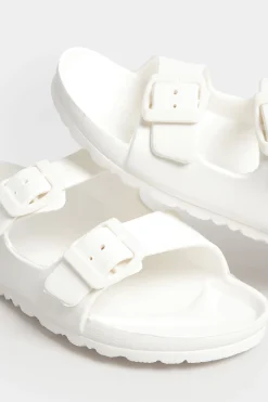 M&Co Pixiegirl Pixiegirl White Two Strap Sliders In Standard Fit><noscript><img width=