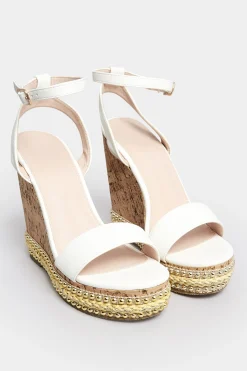 M&Co Pixiegirl Pixiegirl White High Wedge Heels In Standard Fit>Women Heels
