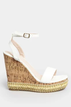 M&Co Pixiegirl Pixiegirl White High Wedge Heels In Standard Fit><noscript><img width=