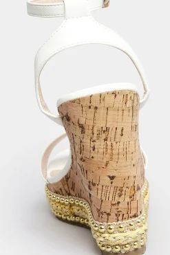 M&Co Pixiegirl Pixiegirl White High Wedge Heels In Standard Fit><noscript><img width=