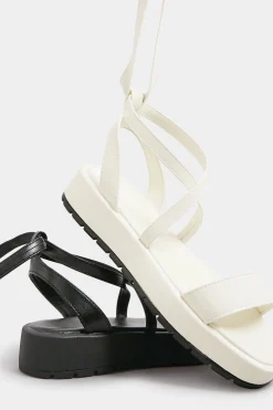 M&Co Pixiegirl Pixiegirl White Ankle Tie Flatform Sandals In Standard Fit><noscript><img width=