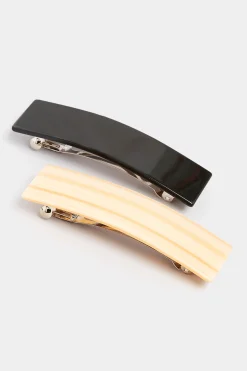 M&Co Yours Yours 2 Pack Black & Cream Hair Clips><noscript><img width=