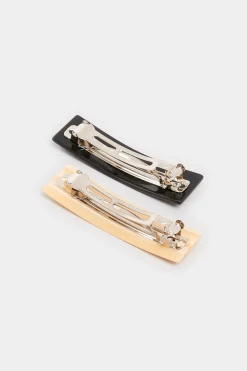 M&Co Yours Yours 2 Pack Black & Cream Hair Clips><noscript><img width=