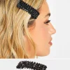 M&Co Yours Yours 2 Pack Black & Pink Cluster Crystal Hair Clips>Women Hair Accessories