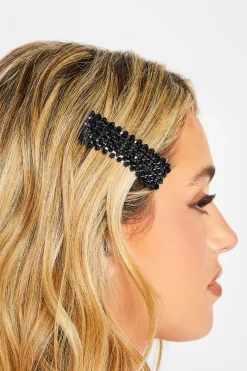 M&Co Yours Yours 2 Pack Black & Pink Cluster Crystal Hair Clips>Women Hair Accessories
