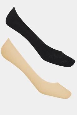 M&Co Yours Yours 2 Pack Black & Nude Footsie Socks><noscript><img width=