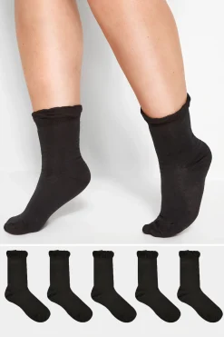 M&Co Yours Yours 5 Pack Black Ankle Socks>Women Socks