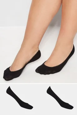 M&Co Yours Yours 2 Pack Black Footsie Socks>Women Socks