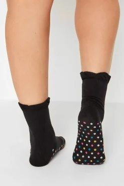 M&Co Yours Yours 4 Pack Black Patterned Footbed Ankle Socks>Women Socks
