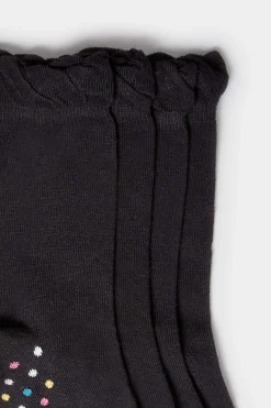 M&Co Yours Yours 4 Pack Black Patterned Footbed Ankle Socks><noscript><img width=