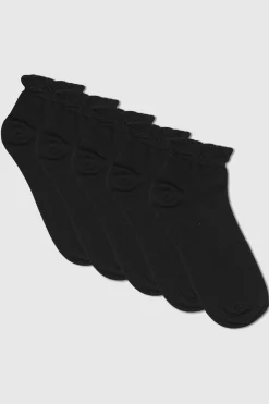 M&Co Yours Yours 5 Pack Black Trainer Liner Socks>Women Socks