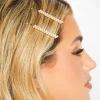 M&Co Yours Yours 2 Pack Gold Diamante Hairslide Set>Women Hair Accessories