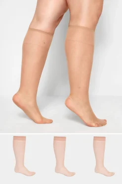 M&Co Yours Yours 3 Pack Nude Sheer Knee High Socks>Women Socks