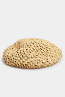 M&Co Yours Yours Beige Brown Straw Beret>Women Hats