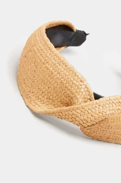 M&Co Yours Yours Beige Brown Straw Twist Headband>Women Hair Accessories