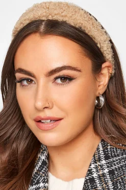 M&Co Yours Yours Beige Brown Teddy Shearling Headband>Women Hair Accessories