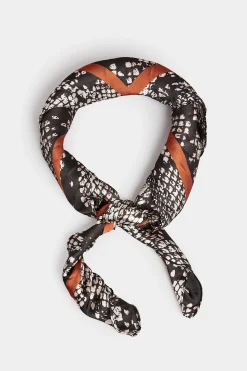 M&Co Yours Yours Black & Brown Snake Print Scarf><noscript><img width=