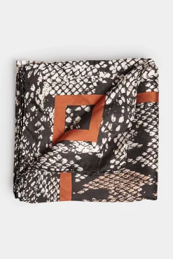 M&Co Yours Yours Black & Brown Snake Print Scarf><noscript><img width=