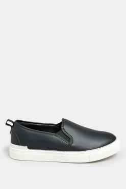 M&Co Yours Yours Black & Silver Hardware Slip-On Trainers In Extra Wide Eee Fit><noscript><img width=