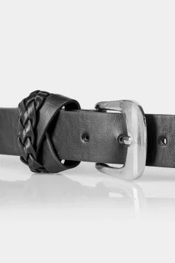 M&Co Yours Yours Black Braided Belt><noscript><img width=