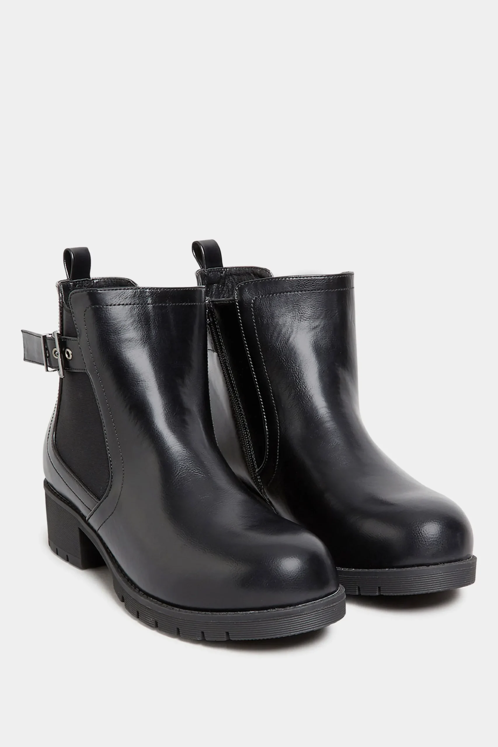 M&Co Yours Yours Black Buckle Ankle Boots In Wide E Fit & Extra Wide Eee Fit>Women Boots