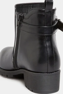 M&Co Yours Yours Black Buckle Ankle Boots In Wide E Fit & Extra Wide Eee Fit><noscript><img width=