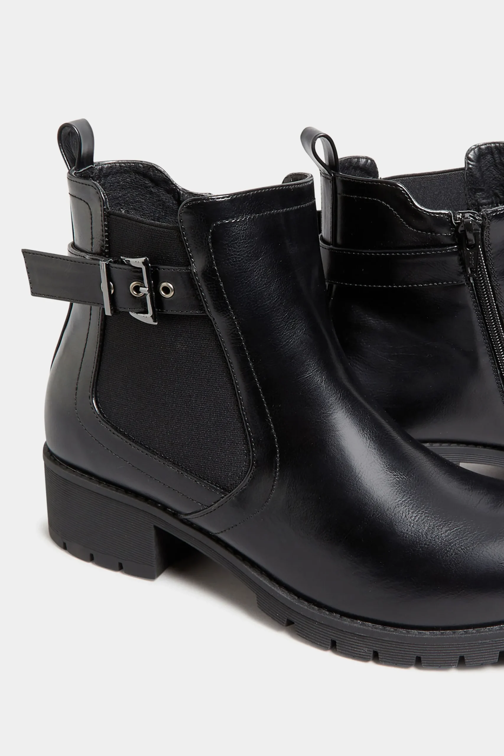 M&Co Yours Yours Black Buckle Ankle Boots In Wide E Fit & Extra Wide Eee Fit>Women Boots