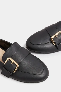 M&Co Yours Yours Black Buckle Faux Leather Loafers In Wide E Fit & Extra Wide Eee Fit><noscript><img width=