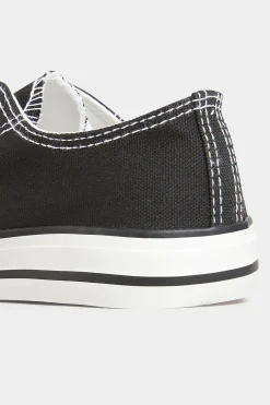 M&Co Yours Yours Black Canvas Low Trainers In Wide E Fit><noscript><img width=