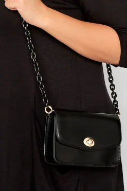M&Co Yours Yours Black Chain Lock Detail Bag>Women Bags