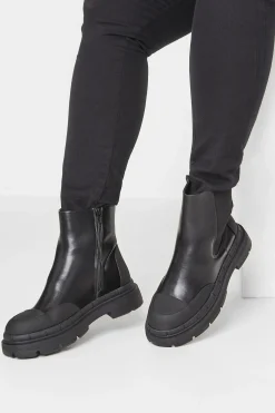 M&Co Yours Yours Black Chunky High Chelsea Boots In Extra Wide Eee Fit>Women Boots