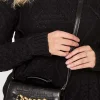 M&Co Yours Yours Black Croc & Gold Chain Mini Bag>Women Bags