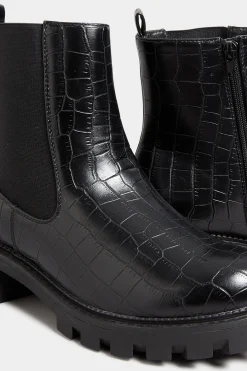 M&Co Yours Yours Black Croc Chunky Chelsea Boots In Wide E Fit & Extra Wide Eee Fit><noscript><img width=